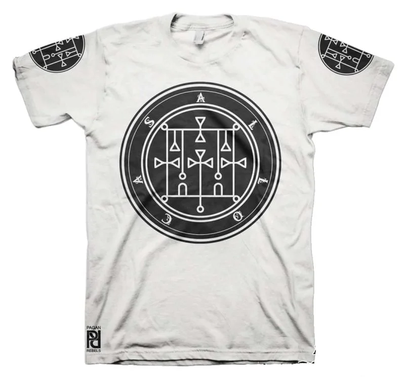 Allocer Ars Goetia Demon Seal Hell Pentagram Occult T-Shirt - Image 2