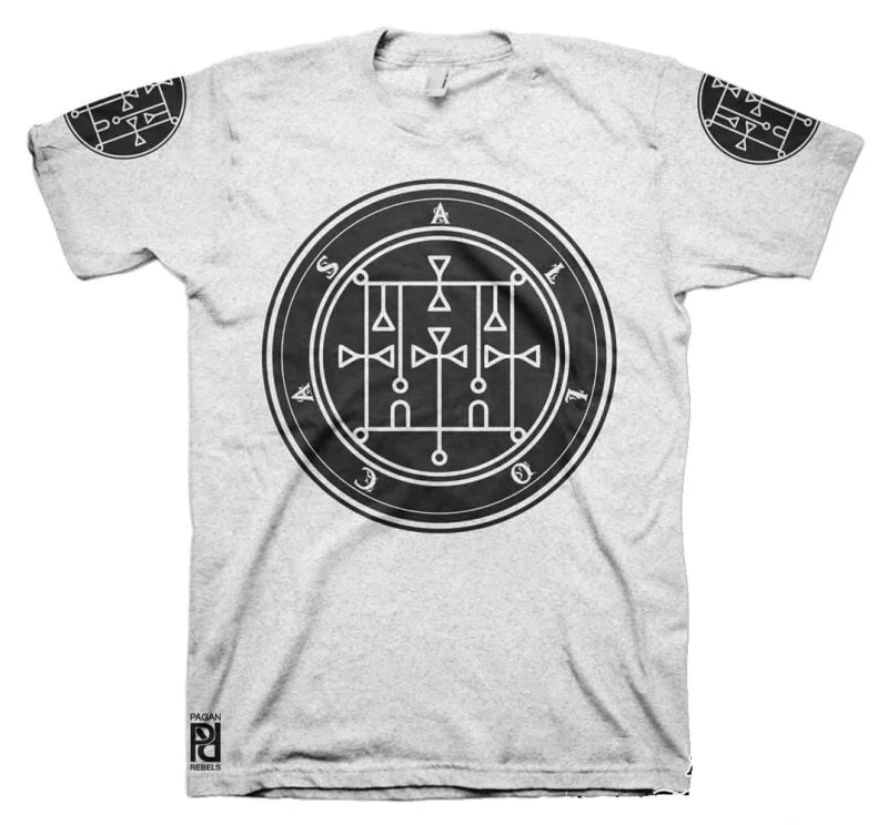 Allocer Ars Goetia Demon Seal Hell Pentagram Occult T-Shirt - Image 12