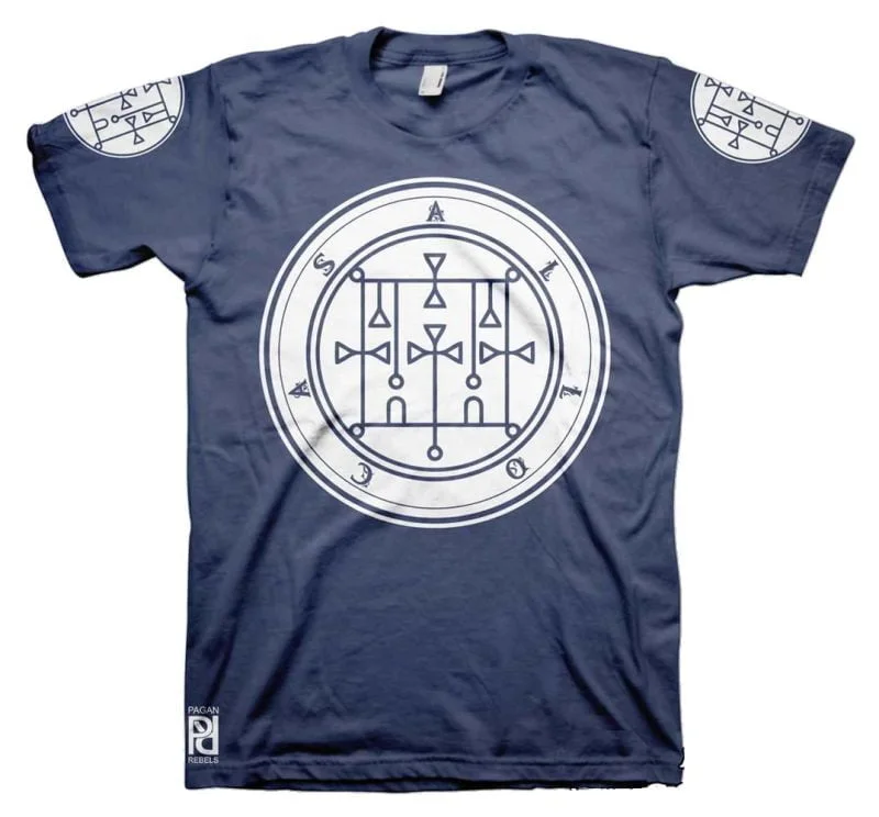 Allocer Ars Goetia Demon Seal Hell Pentagram Occult T-Shirt - Image 3