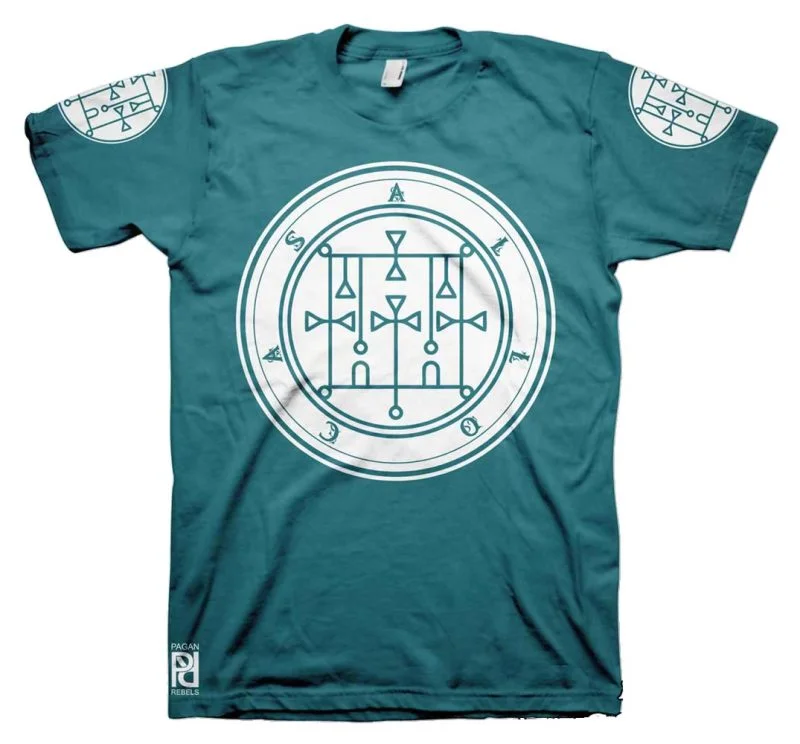 Allocer Ars Goetia Demon Seal Hell Pentagram Occult T-Shirt - Image 9