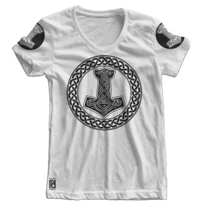 Alternative view of Black Crusher Thor Hammer Norse Viking Ragnarok Women T-Shirt