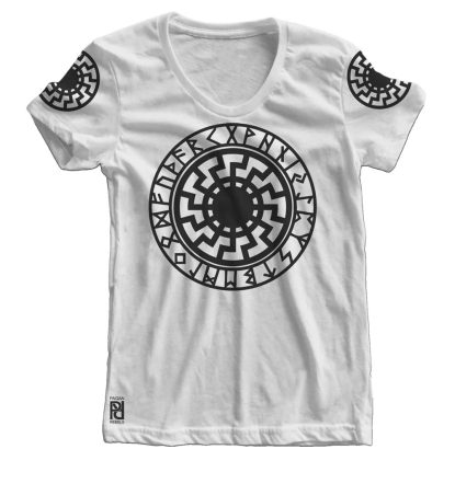 Alternative view of Black Sun Volkisch Norse Runes Viking Ragnarok Women T-Shirt
