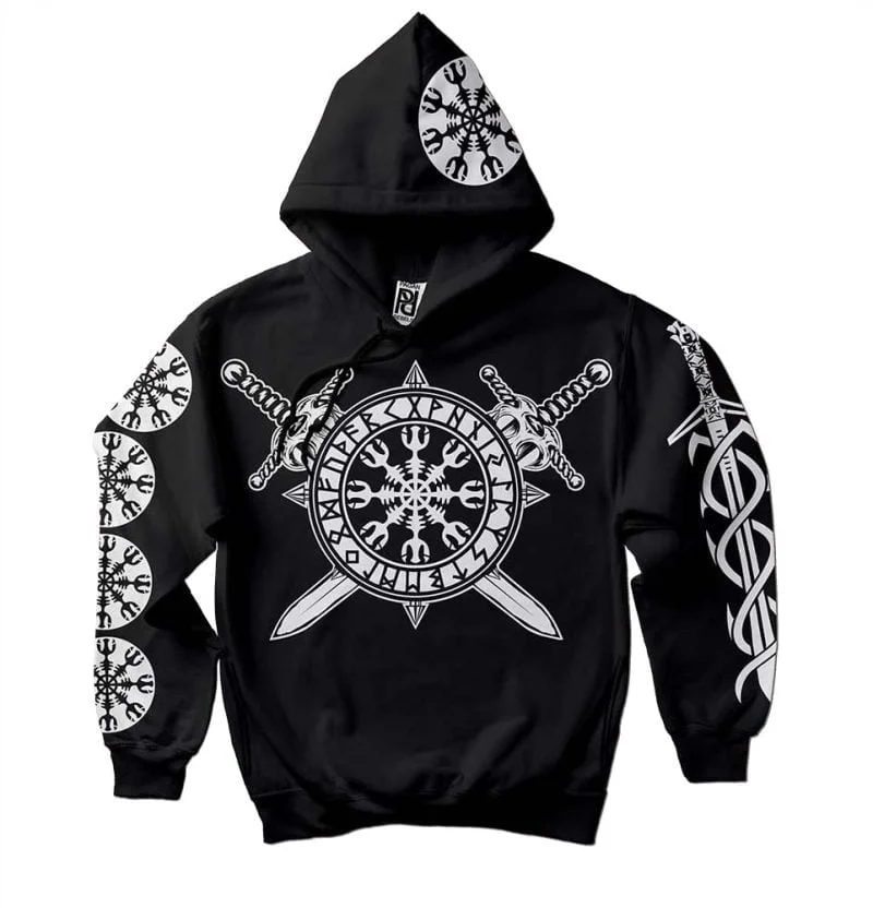 Helm of Terror Awe Viking Valhalla Hoodie