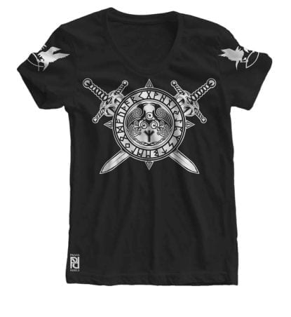 Hugin Munin Algiz Rune Viking Valhalla Women T-shirt