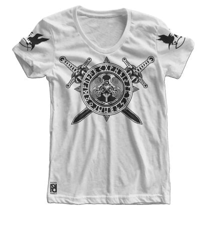 Alternative view of Hugin Munin Algiz Rune Viking Valhalla Women T-shirt
