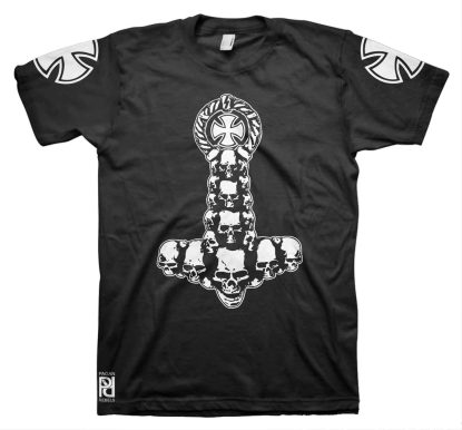 Iron Cross Skull Viking Mjolnir T-Shirt
