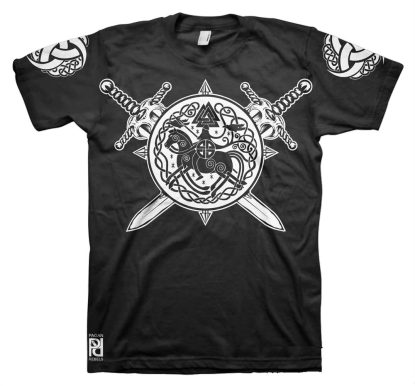 Odin Ride Slepnir Norse Valknut Viking Valhalla T-Shirt