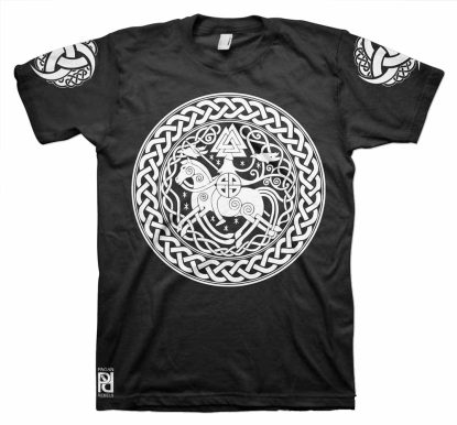Odin on Slepnir Huginn Muninn Valknut Viking Ragnarok T-Shirt