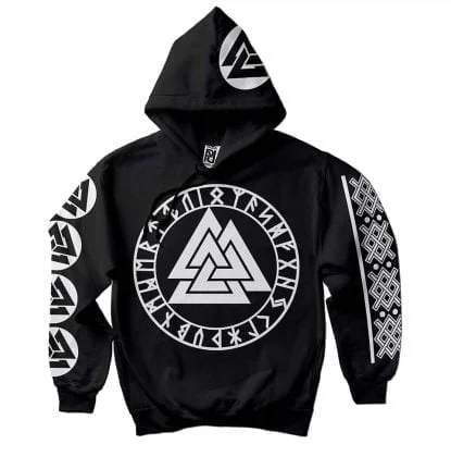 Valknut Rune Knot Of The Slain Warrior Viking Ragnarok Hoodie