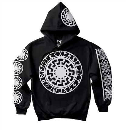 Black Sun Volkisch Norse Runes Viking Ragnarok Hoodie