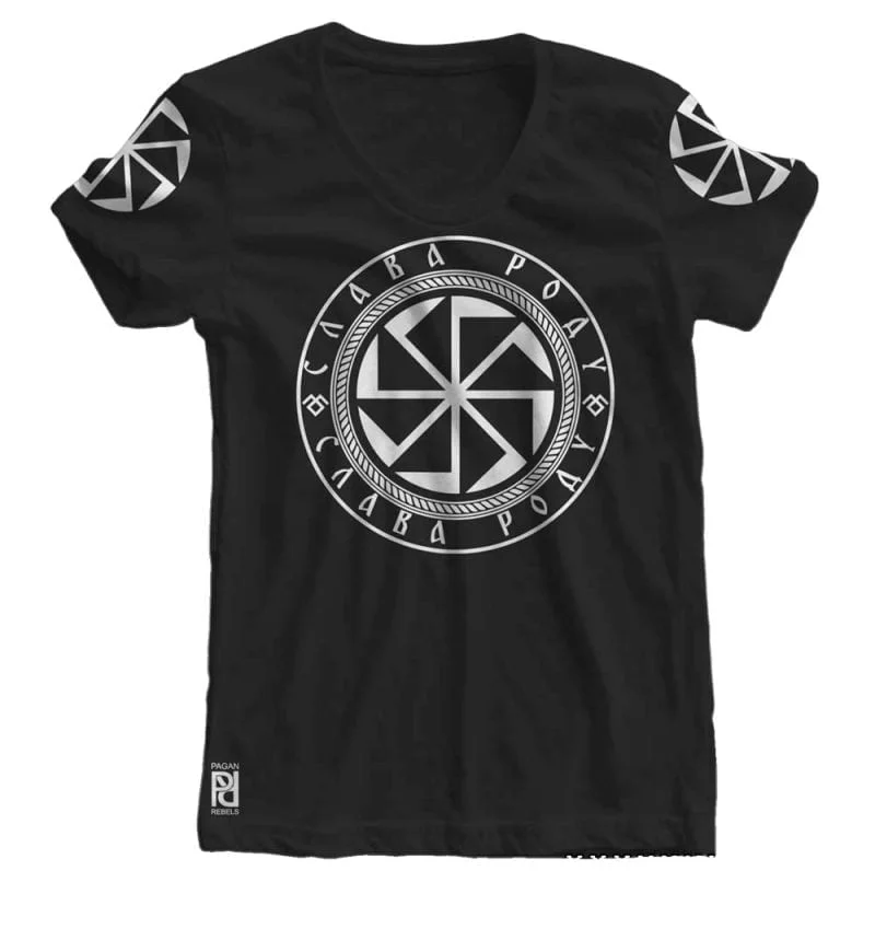 Kolovrat Коловрат Solstice Fire Wheel Cycle Of Birth & Death Slava Rodu v2  Women T-shirt