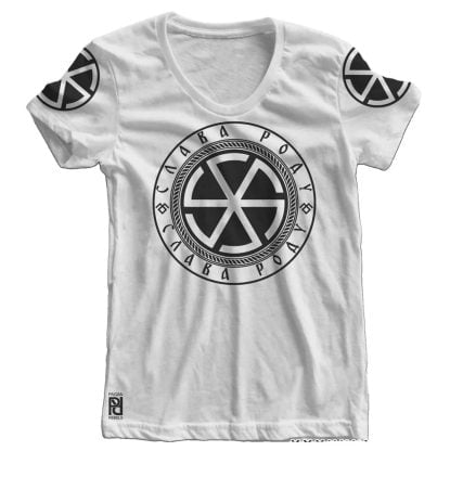 Alternative view of Perun Перун Slavic God Of Thunder Thunderbolt Slava Rodu Women T-shirt