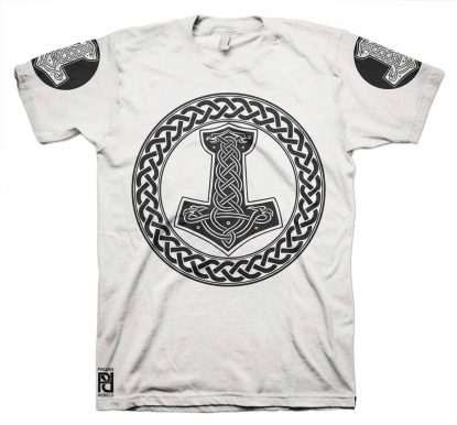 Alternative view of Black Crusher Thor Hammer Norse Viking Ragnarok T-Shirt