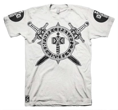 Alternative view of Thor Hammer Triskele Runes Viking Valhalla T-Shirt
