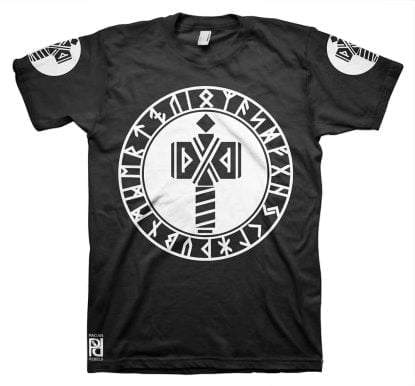 Triskele Runes Thor Hammer Heathens Viking Ragnarok T-Shirt