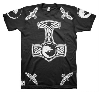 Ulfhednar Wolf Elite Warriors Huginn Muninn Viking Mjolnir T-Shirt