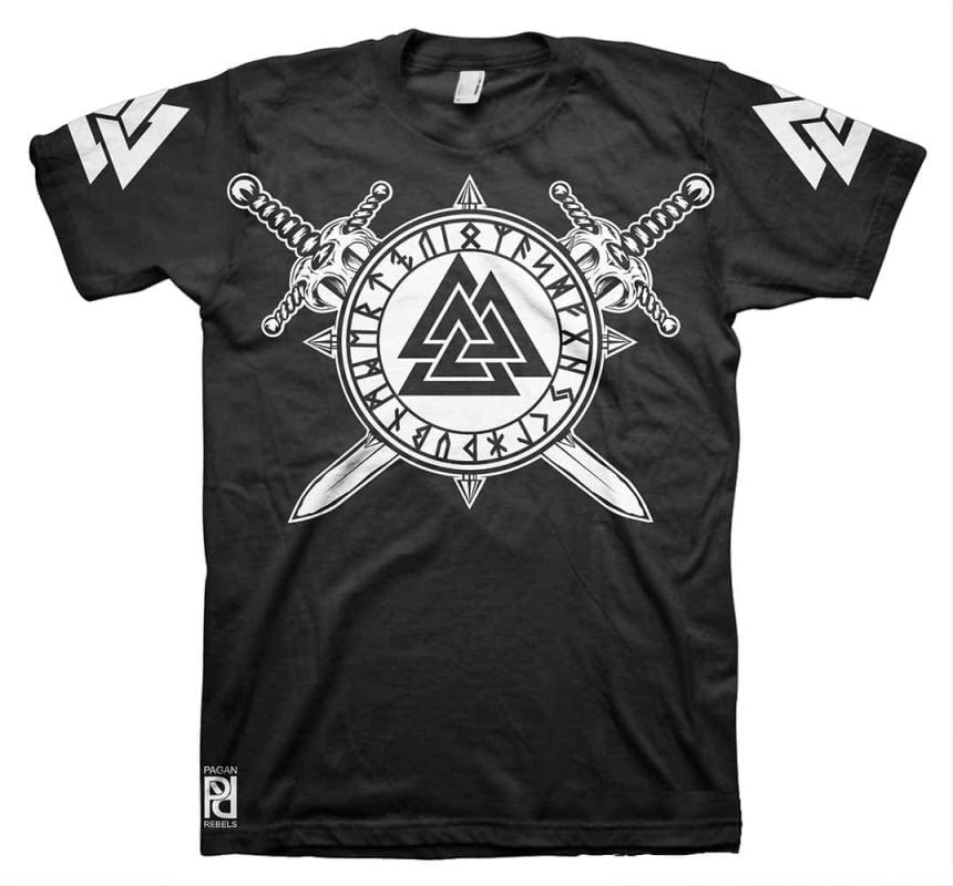 Valknut Rune Warriors Heathens Viking Valhalla T-Shirt - PAGAN REBELS