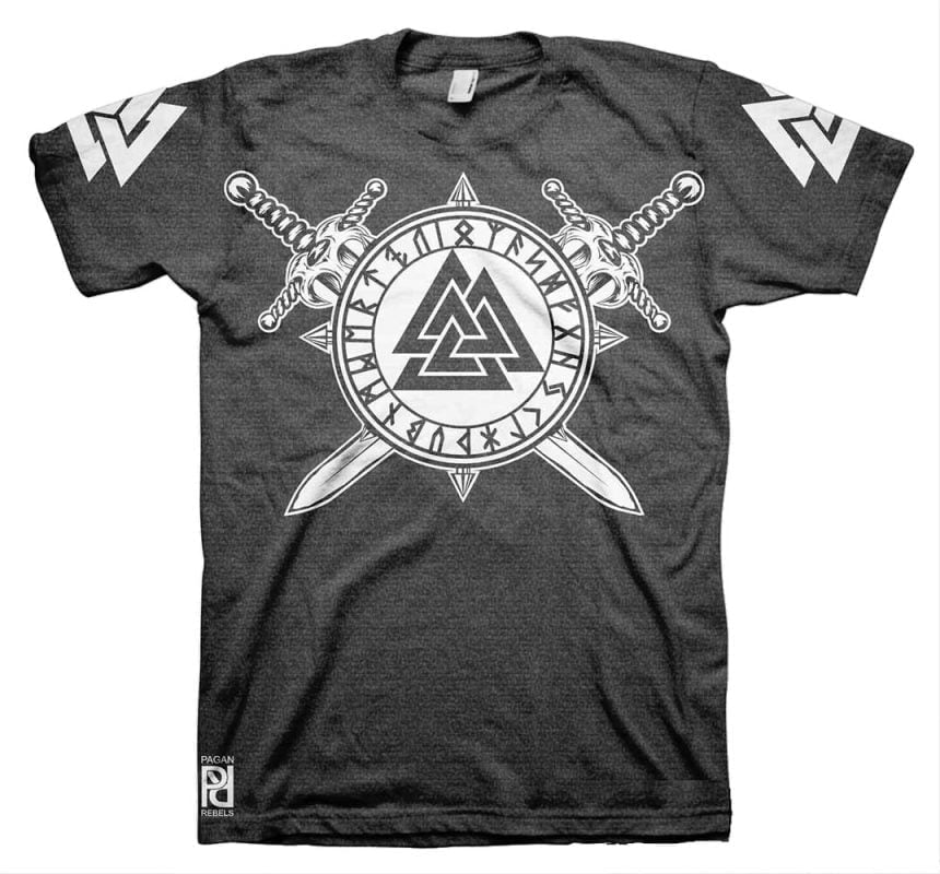 Valknut Rune Warriors Heathens Viking Valhalla T-Shirt - PAGAN REBELS