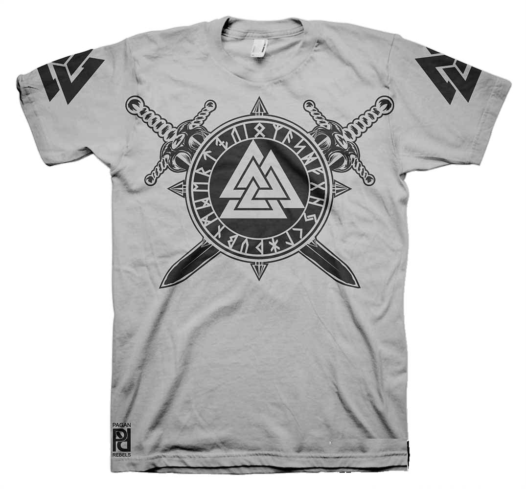 Valknut Rune Warriors Heathens Viking Valhalla T-Shirt - PAGAN REBELS