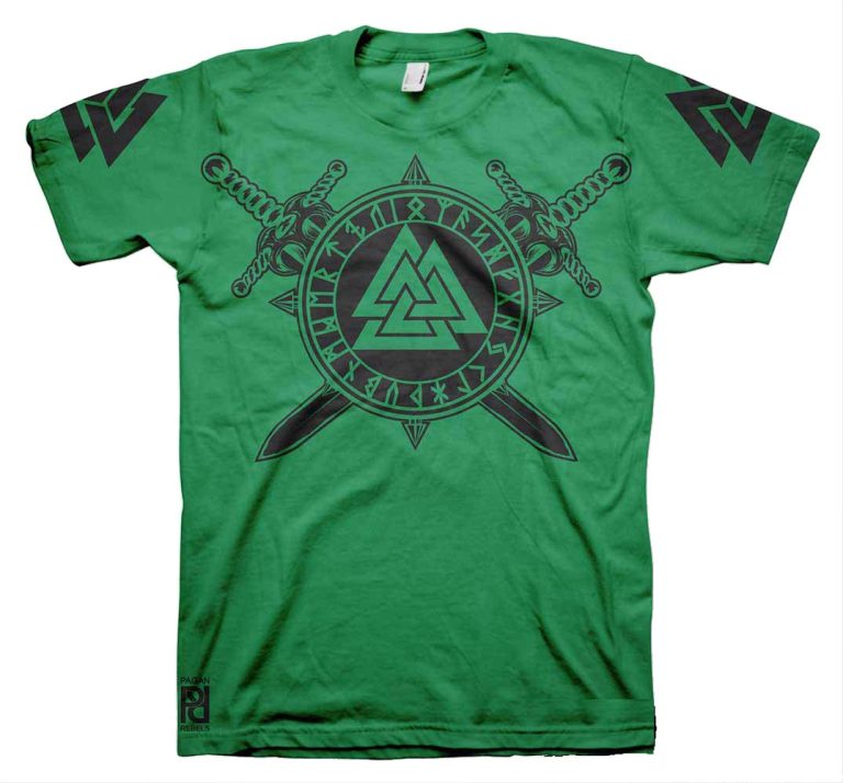 Valknut Rune Warriors Heathens Viking Valhalla T-Shirt - PAGAN REBELS