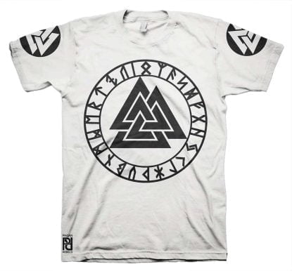 Alternative view of Valknut Rune Knot Of The Slain Warrior Viking Ragnarok T-Shirt