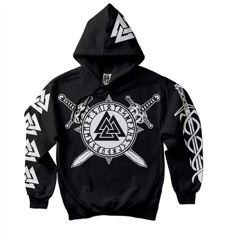 Valknut Rune Warriors Heathens Viking Valhalla Hoodie - PAGAN REBELS