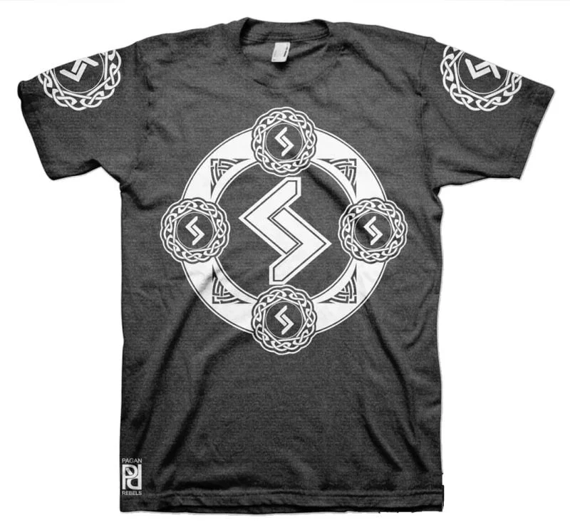 Jera Viking Magic Rune Of Harvest Valkyrie T-Shirt - Image 11