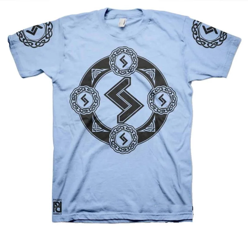 Jera Viking Magic Rune Of Harvest Valkyrie T-Shirt - Image 13