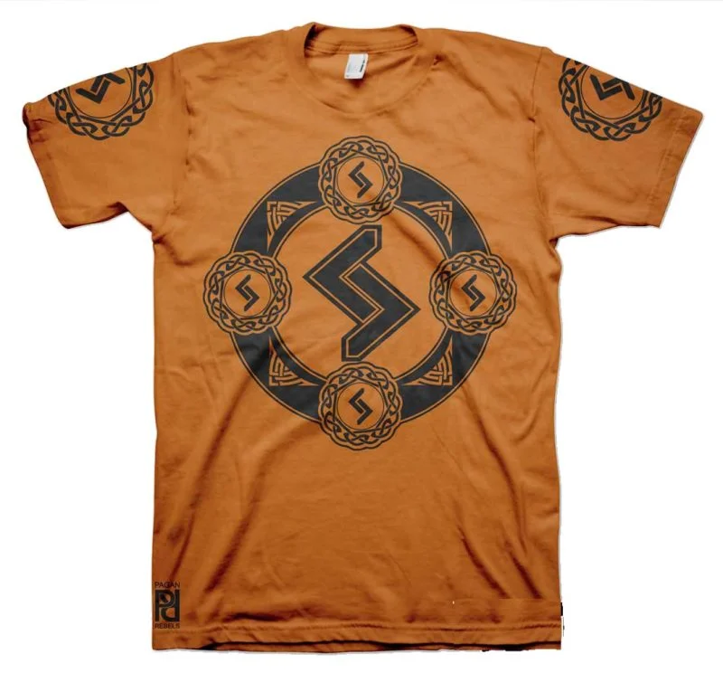 Jera Viking Magic Rune Of Harvest Valkyrie T-Shirt - Image 16