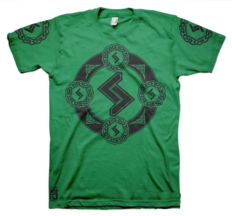 Jera Viking Magic Rune Of Harvest Valkyrie T-Shirt - Image 19
