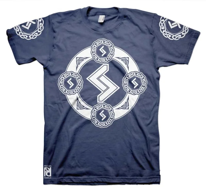 Jera Viking Magic Rune Of Harvest Valkyrie T-Shirt - Image 3
