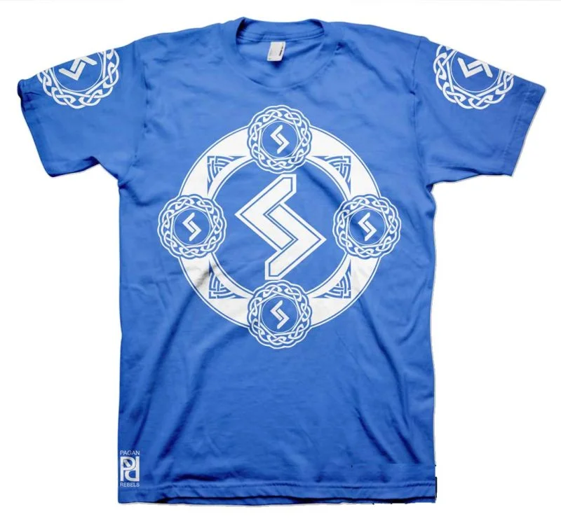 Jera Viking Magic Rune Of Harvest Valkyrie T-Shirt - Image 4