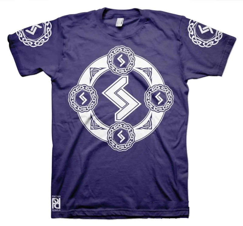 Jera Viking Magic Rune Of Harvest Valkyrie T-Shirt - Image 5