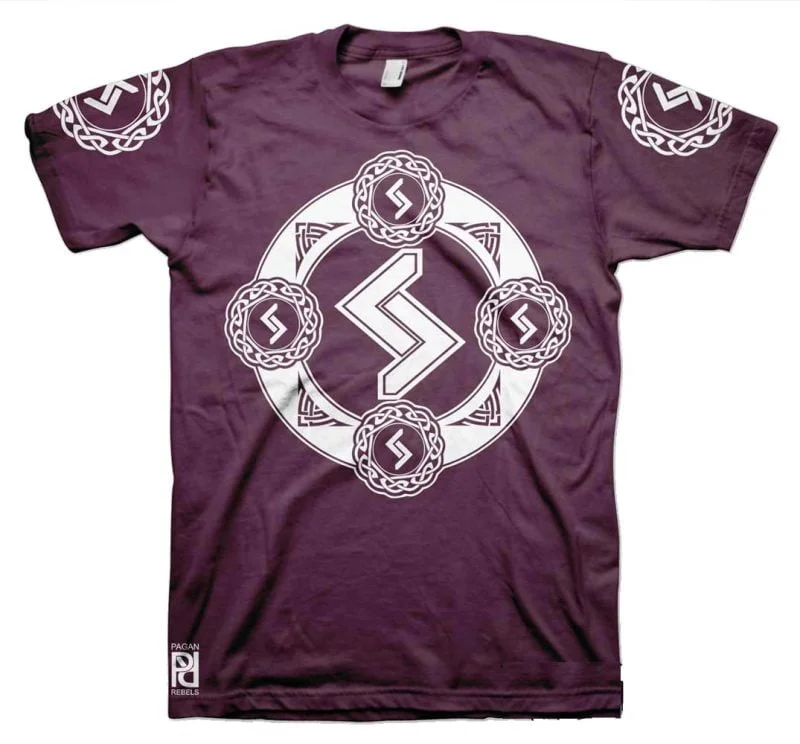 Jera Viking Magic Rune Of Harvest Valkyrie T-Shirt - Image 7