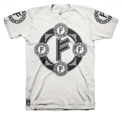 Alternative view of Fehu Viking Magic Rune Of Wealth Valkyrie T-Shirt