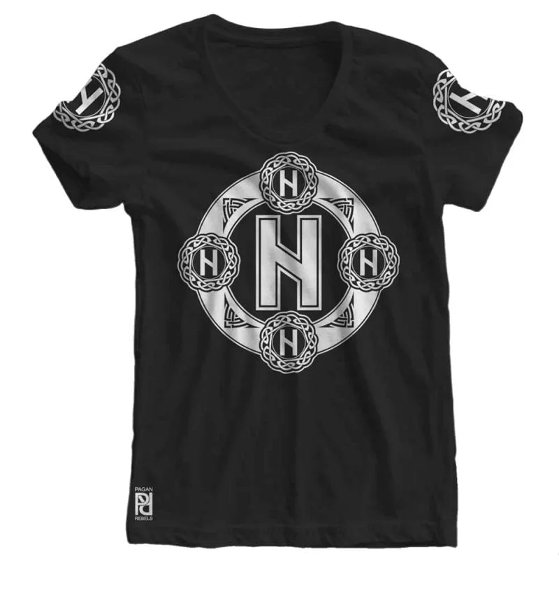 Hagalaz Viking Magic Rune Of Destruction Valkyrie Women T-shirt