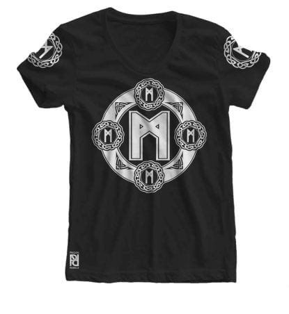 Mannaz Viking Magic Rune Of Success Valkyrie  Women T-shirt