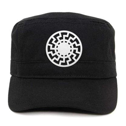 Black Sun Army Military Cadet Style Cotton Cap