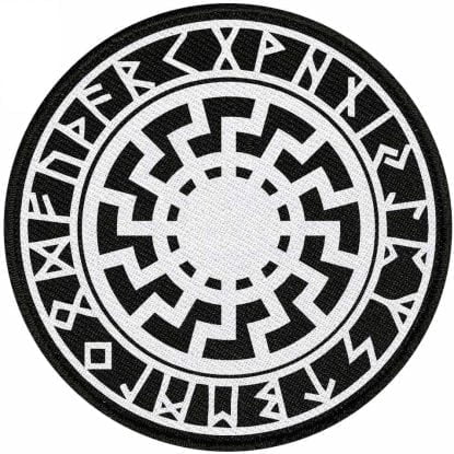Black Sun Volkisch Norse Runes Viking Ragnarok 9.5cm - 3.8" Patch