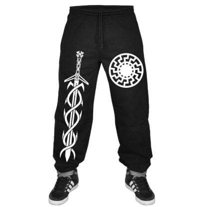 Black Sun Volkisch Norse Runes Viking Ragnarok Sweatpants