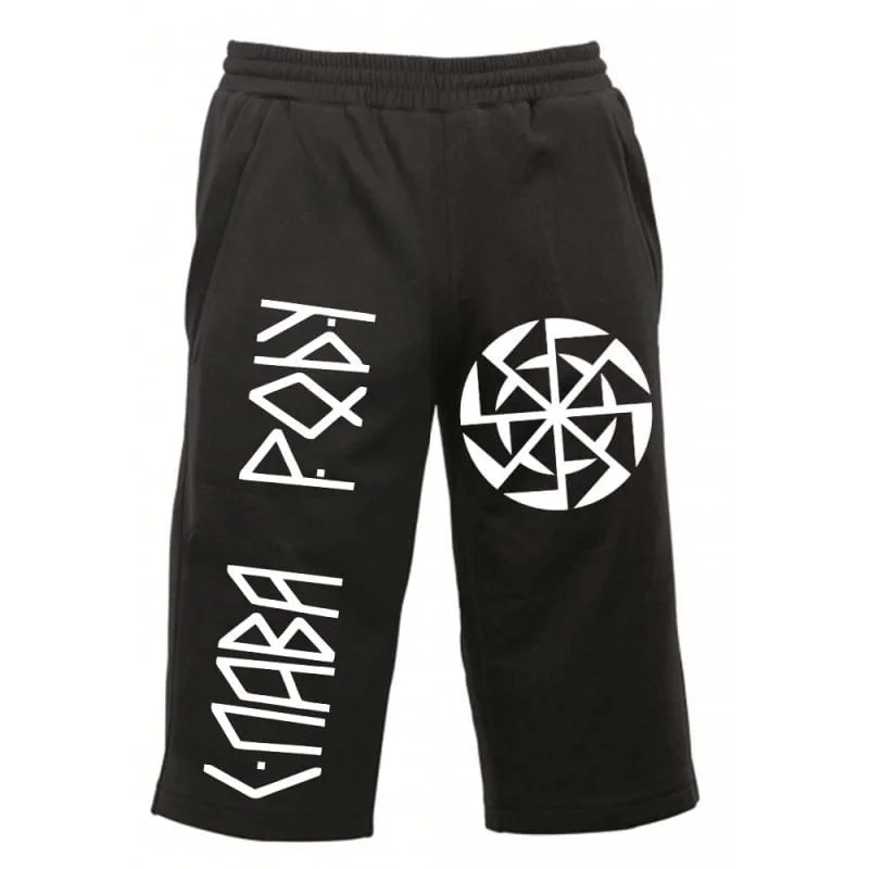 Yav Nav Prav Kolovrat Коловрат Solstice Fire Wheel Slava Rodu 3/4Ths Shorts