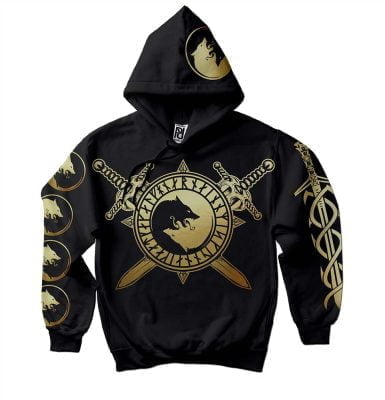 Ulfhednar Wolf Rune Elite Warriors Viking Valhalla Hoodie LTD Gold Print