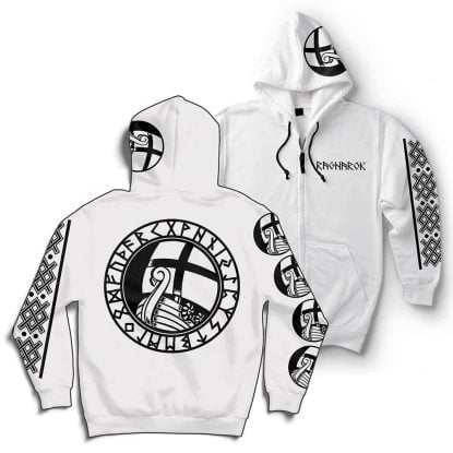 Alternative view of Drakkar Dragon Longboats Norse Ship Viking Ragnarok Zip Hoodie