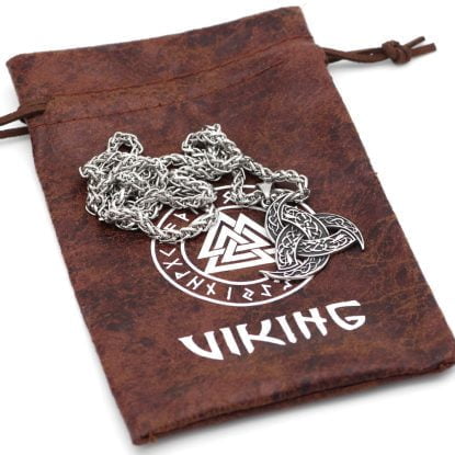 Alternative view of Odin's Horns Viking Nordic Stainless Steel Thor Necklace