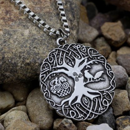 Yggdrasil Tree of Life Viking Nordic Stainless Steel Thor Necklace