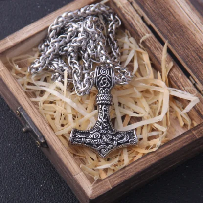 Thor's hammer mjolnir pendant necklace viking scandinavian norse viking necklace Men Stainless Steel