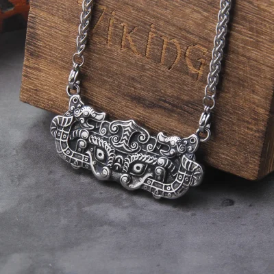 Jörmungandr Serpent Necklace Viking Antique Handmade Norse Metal Choker